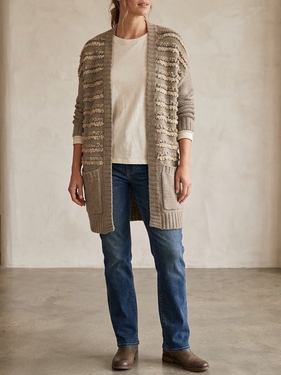 Braeve Sweaters - Braeve Women’s Size Small/ P Long Sleeve Open Front Pockets Cardigan Beige